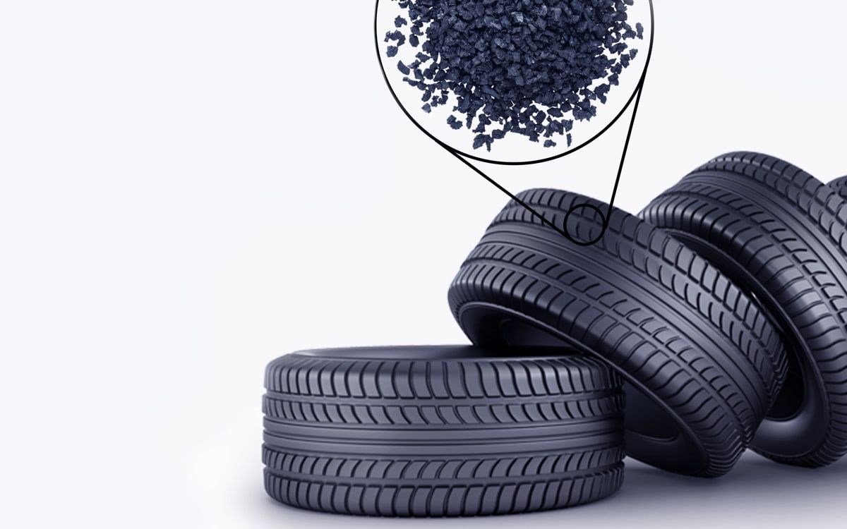 Riciclo di granulato di gomma da pneumatici realizzati in Italia